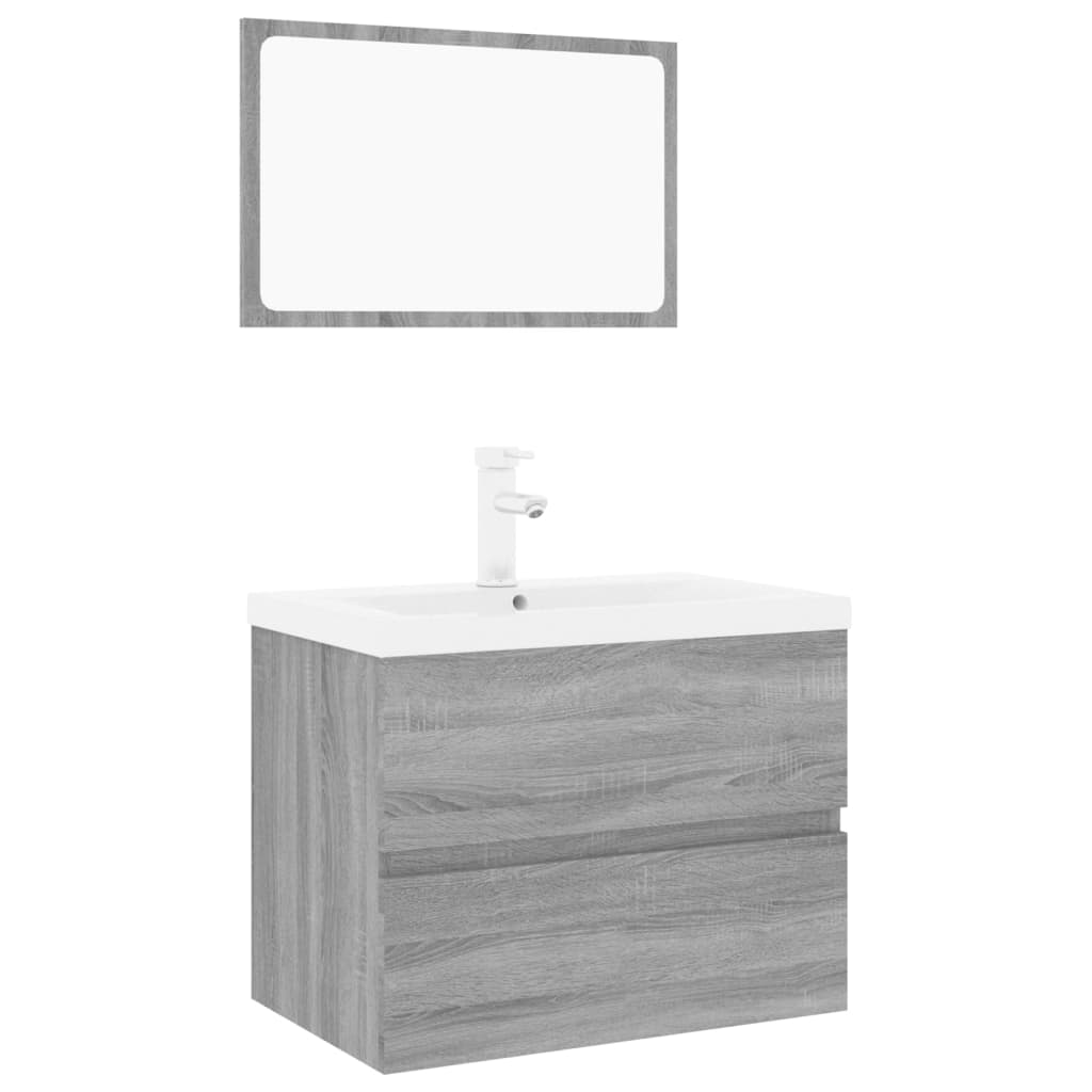 Bathroom Furniture Set Grey Sonoma Engineered Wood