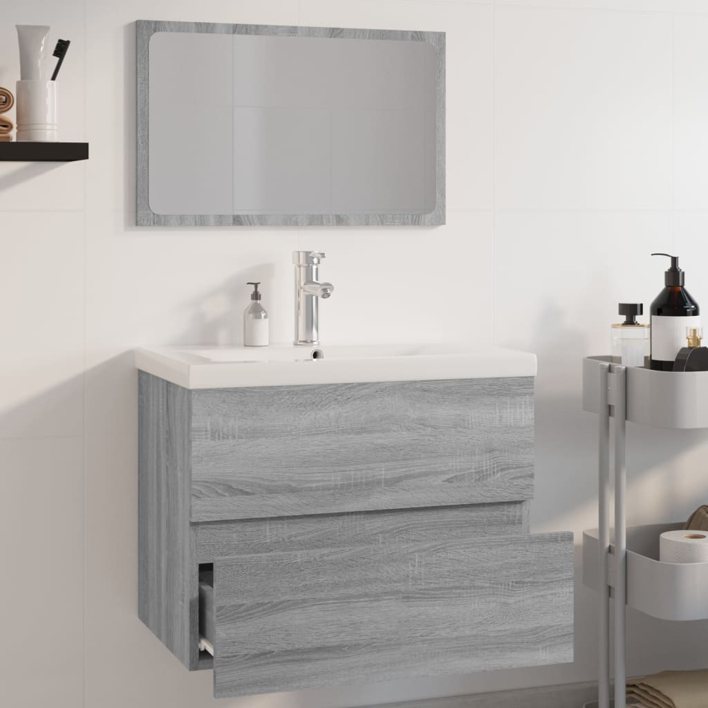 Bathroom Furniture Set Grey Sonoma Engineered Wood