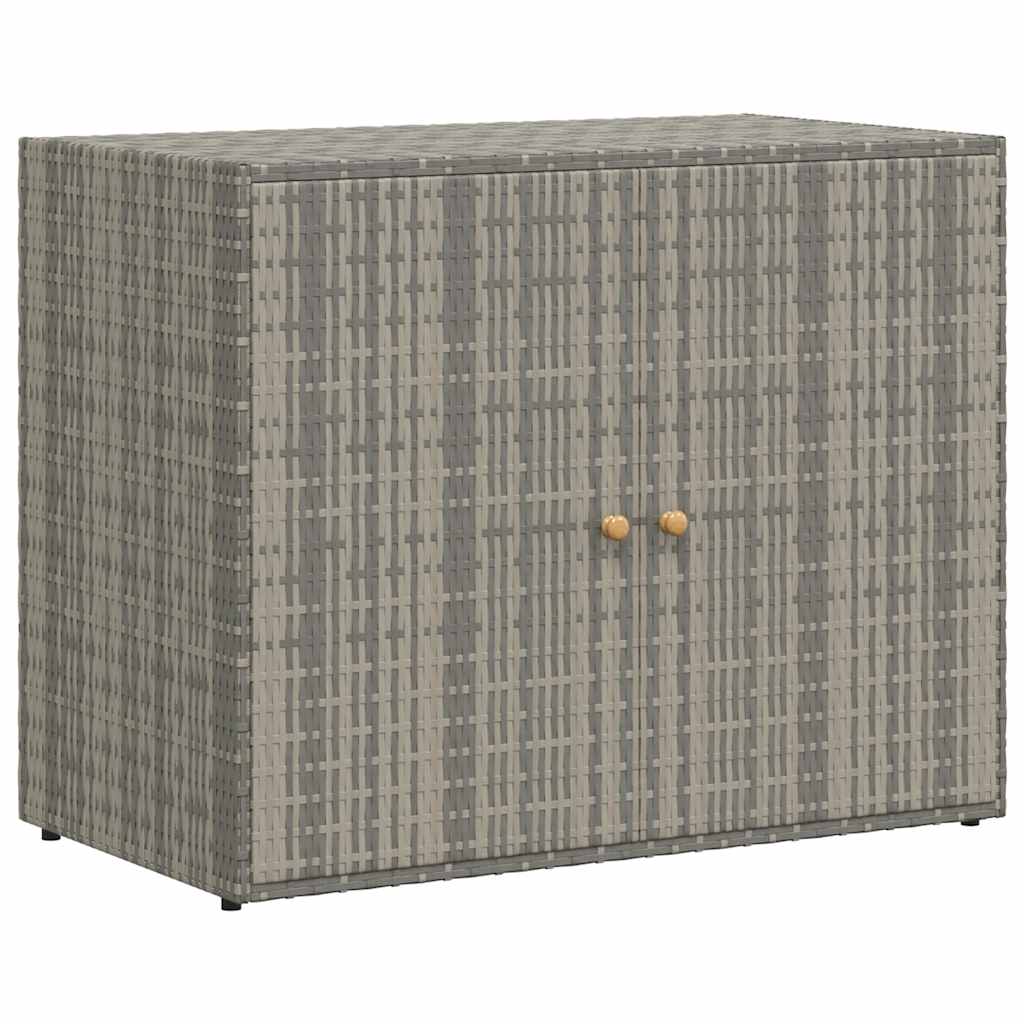 Garden Storage Cabinet Grey 100x55.5x80 cm Poly Rattan