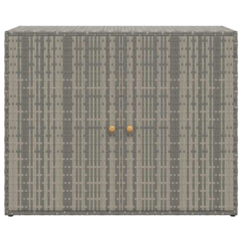 Garden Storage Cabinet Grey 100x55.5x80 cm Poly Rattan