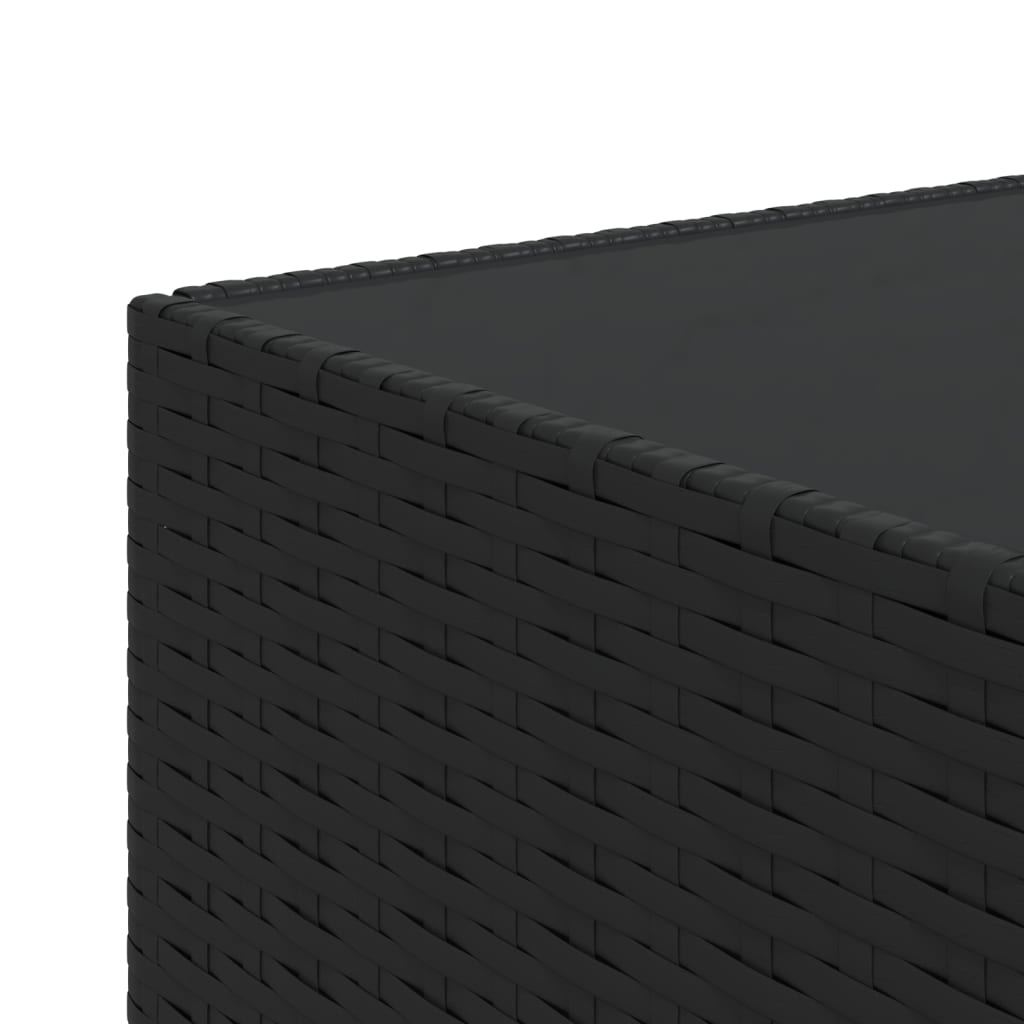 Square Garden Coffee Table Black 50x50x30 cm Poly Rattan