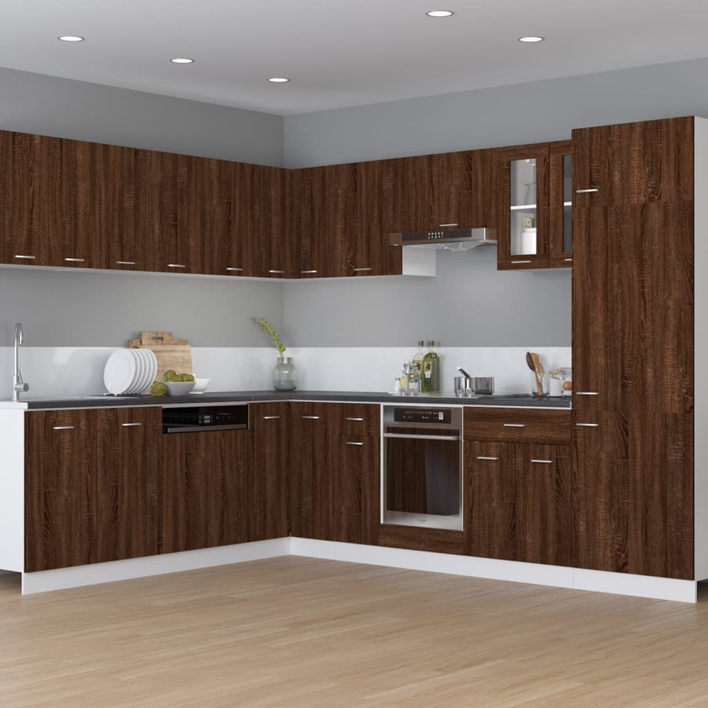 Oven Cabinet Lyon Brown Oak 60x46x81.5 cm Engineered Wood