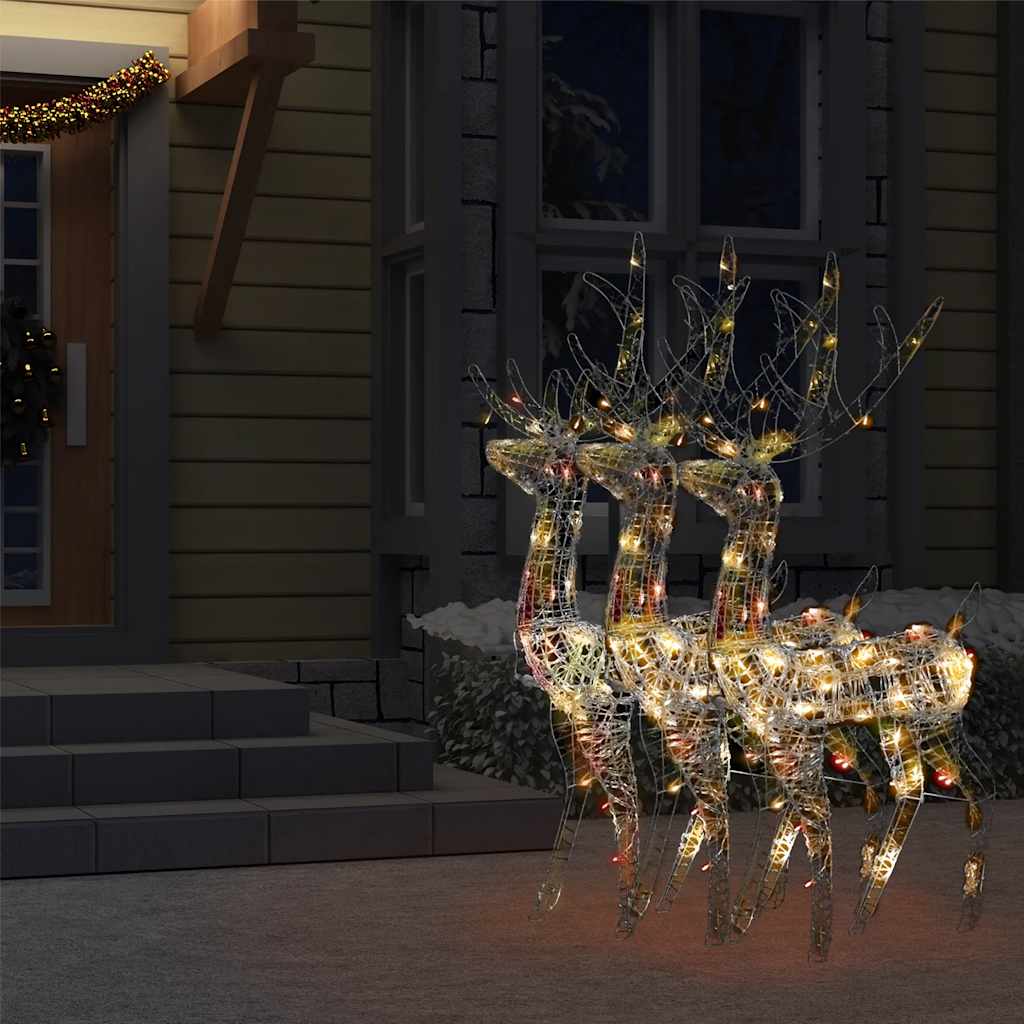 Acrylic Reindeer Christmas Decorations 3 pcs 120cm Multicolour