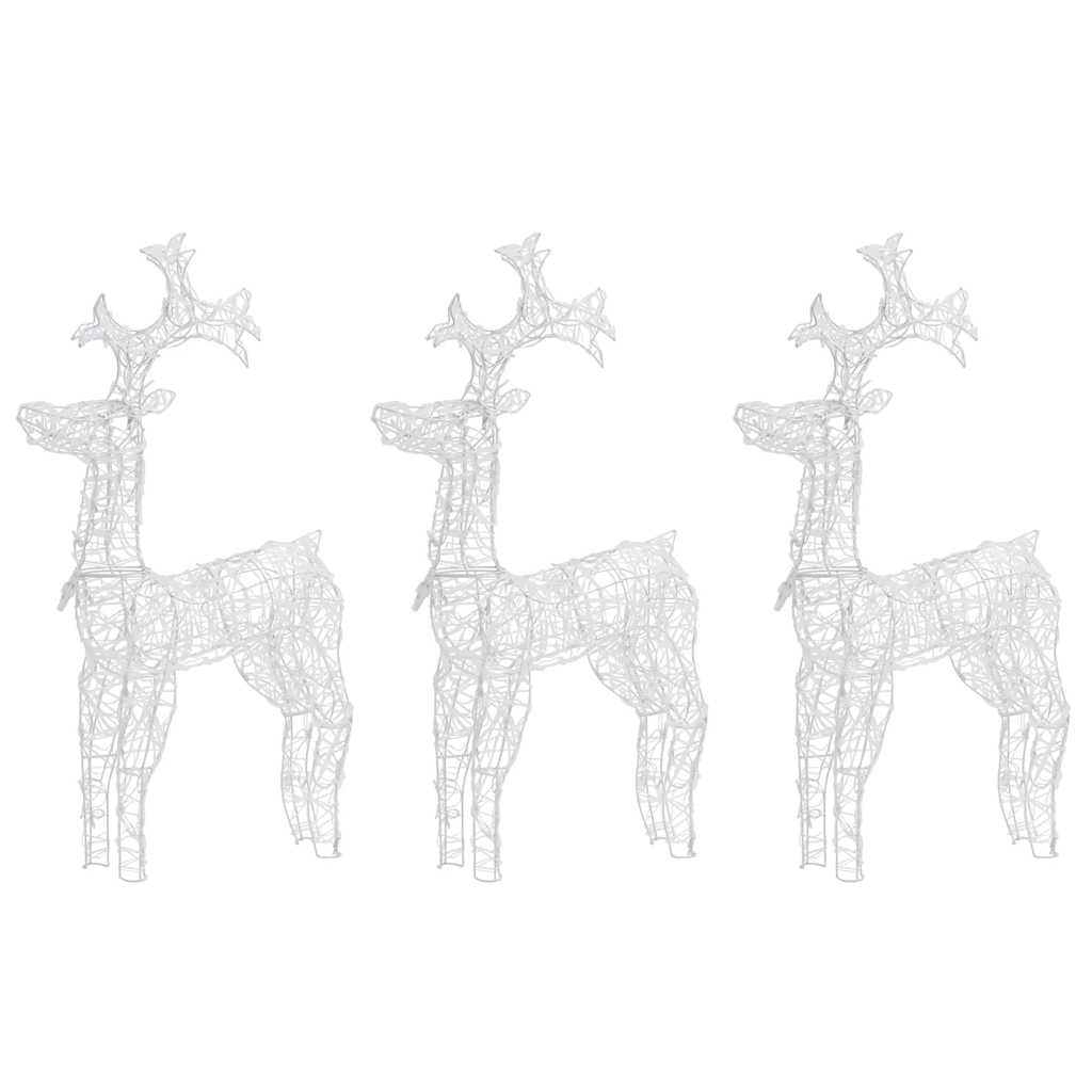 Reindeer Christmas Decorations 3 pcs 60x16x100 cm Acrylic