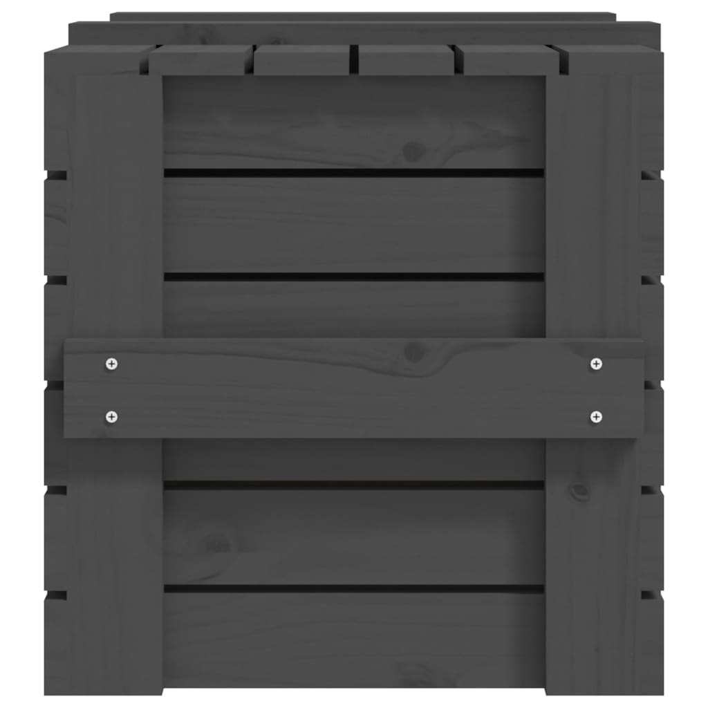 Storage Box Grey 58x40.5x42 cm Solid Wood Pine