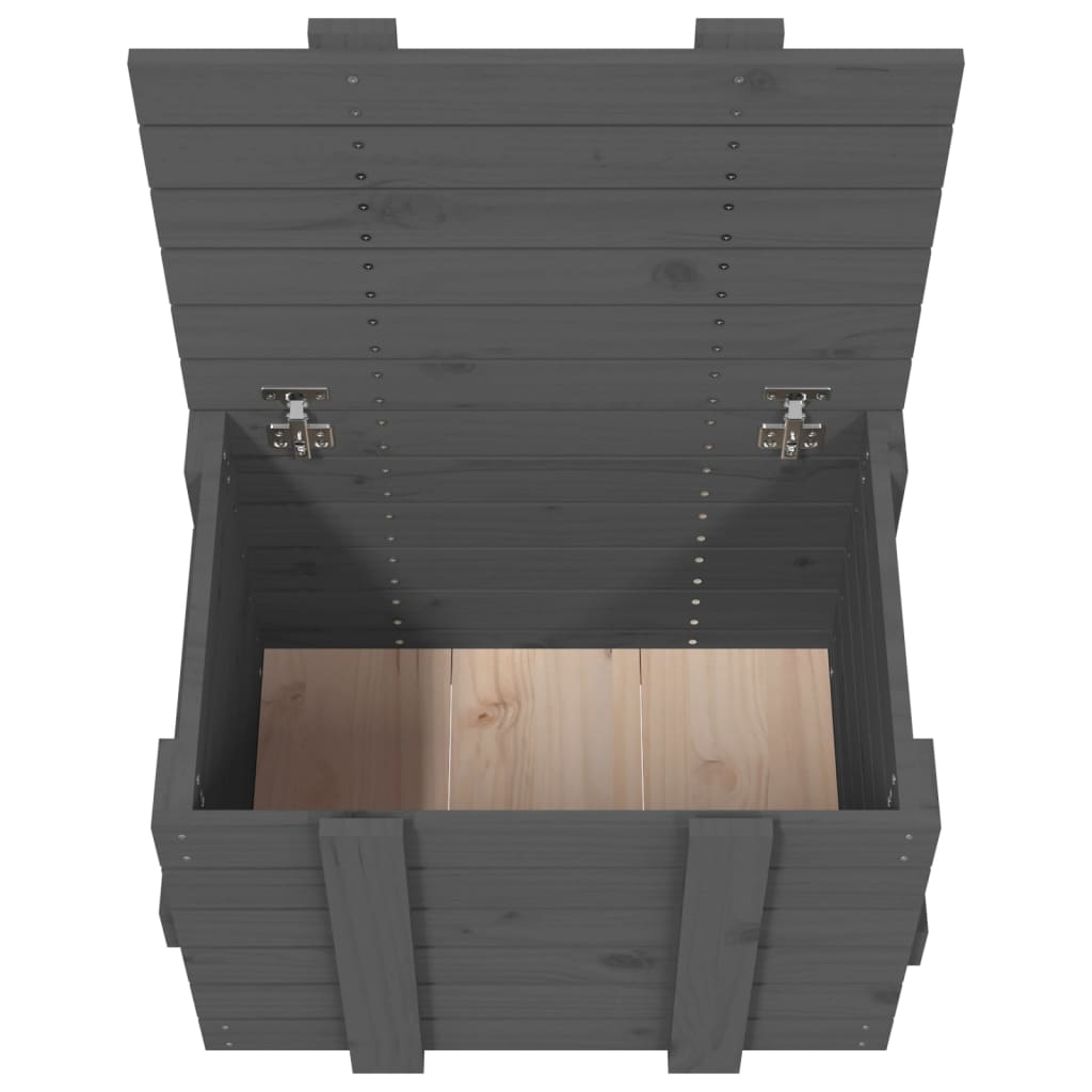 Storage Box Grey 58x40.5x42 cm Solid Wood Pine