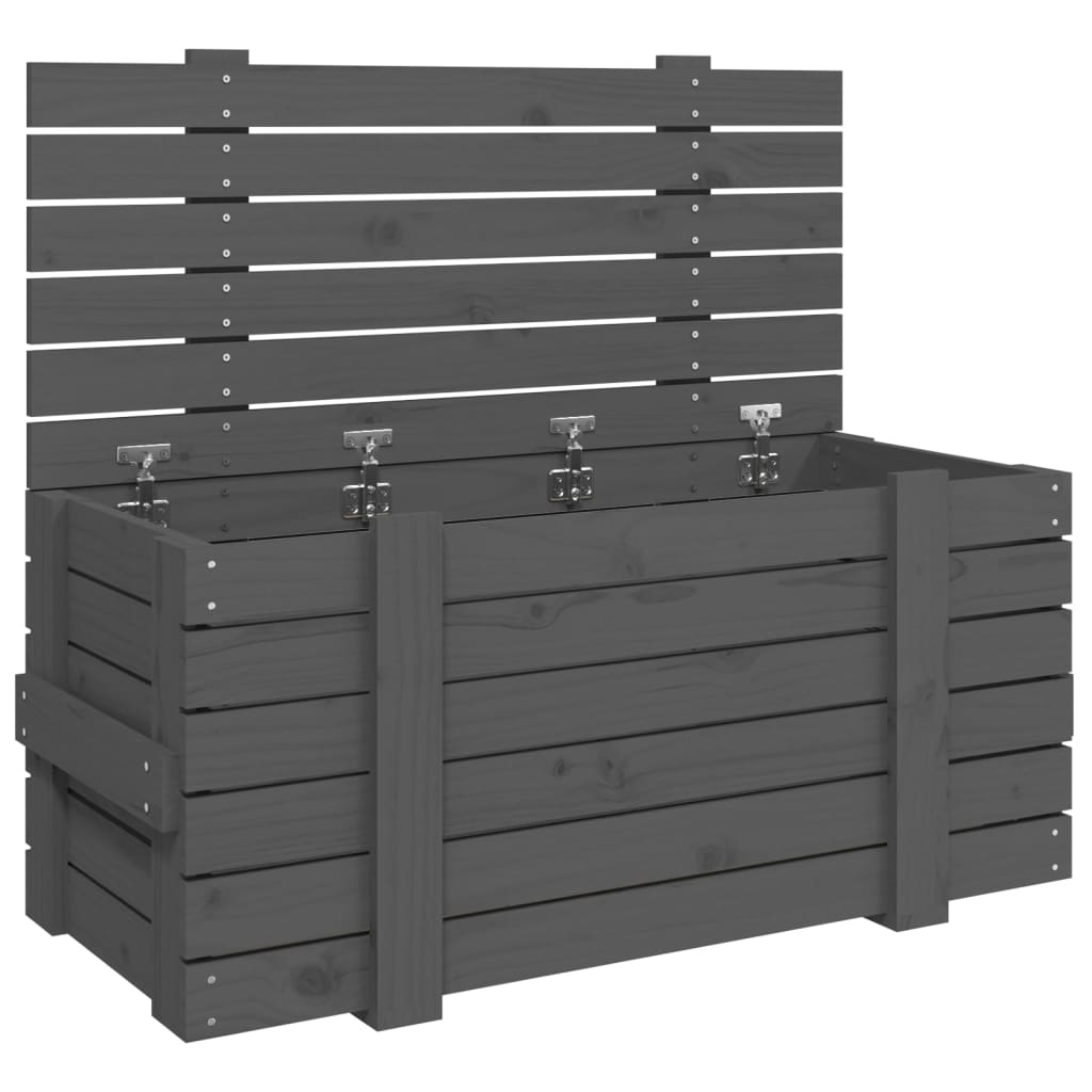 Storage Box Grey 91x40.5x42 cm Solid Wood Pine