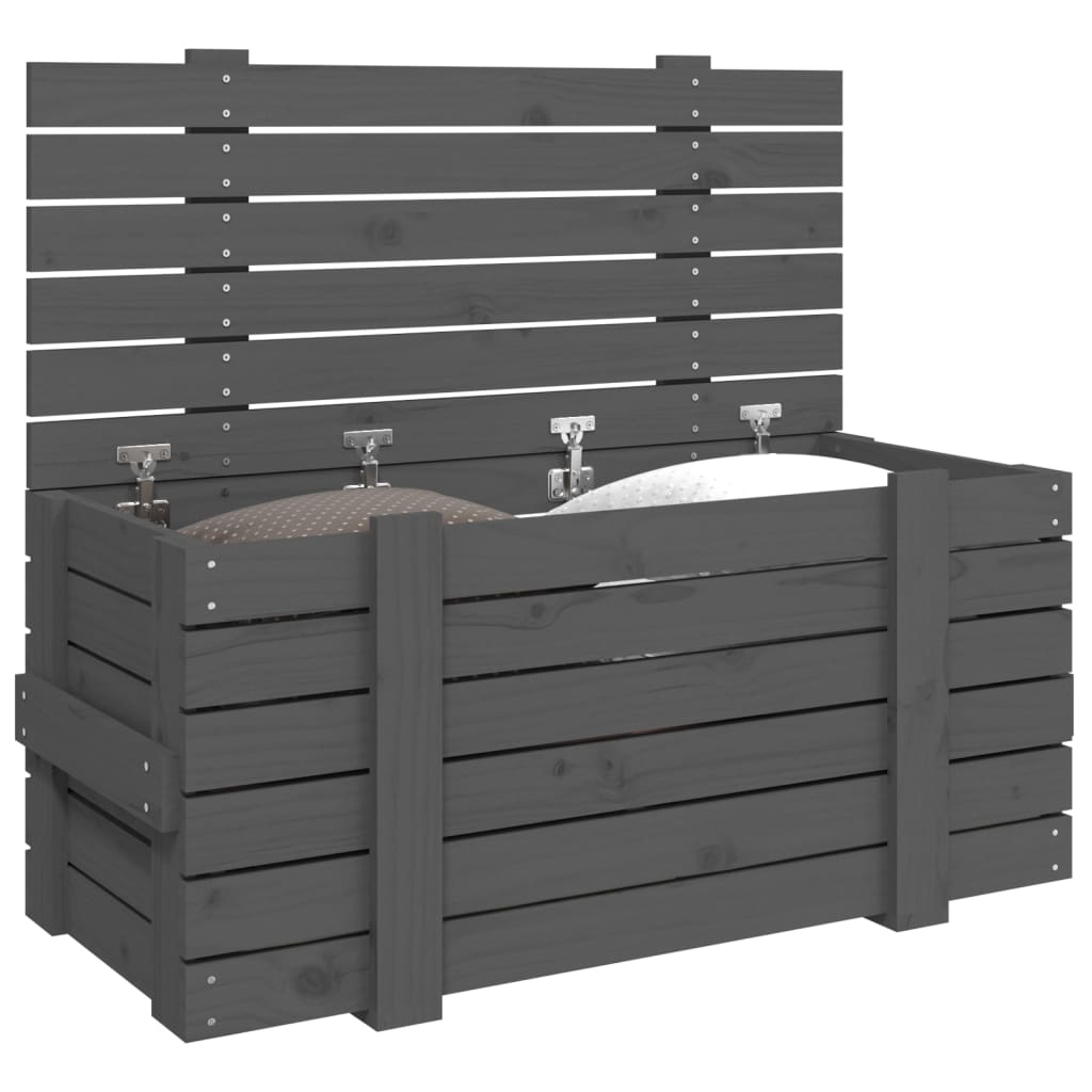 Storage Box Grey 91x40.5x42 cm Solid Wood Pine