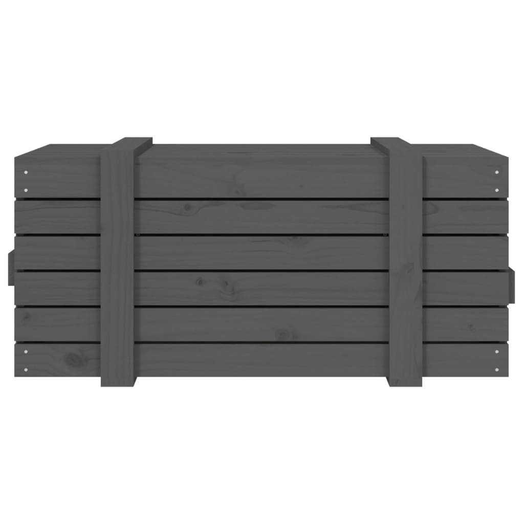 Storage Box Grey 91x40.5x42 cm Solid Wood Pine