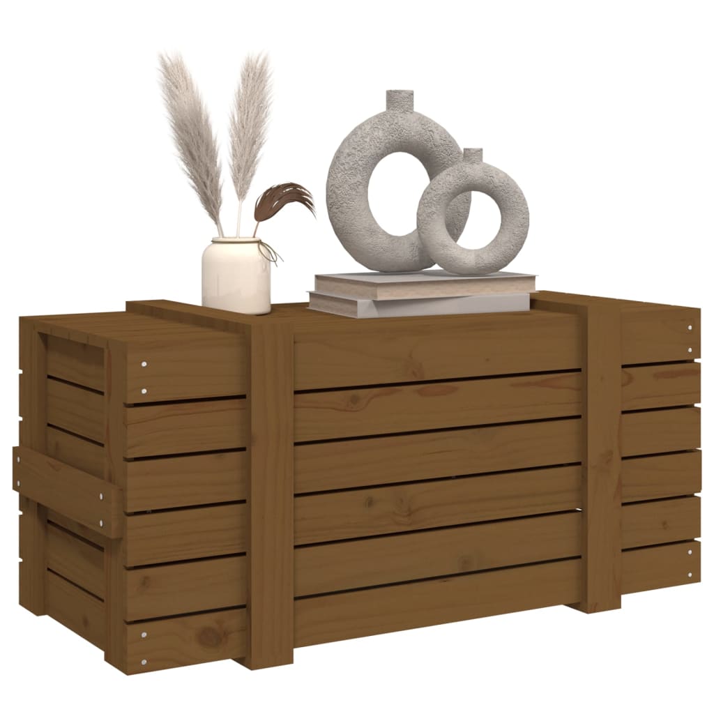 Storage Box Honey Brown 91x40.5x42 cm Solid Wood Pine