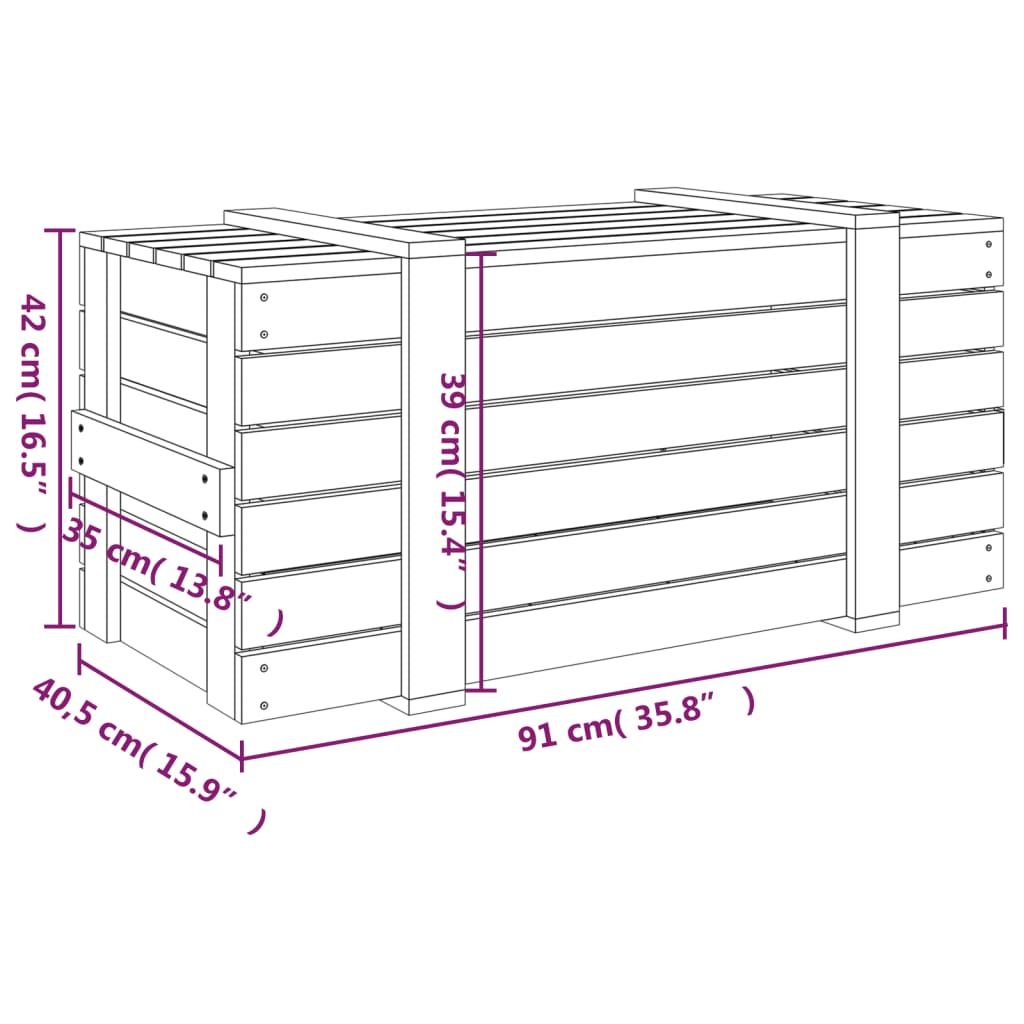Storage Box Honey Brown 91x40.5x42 cm Solid Wood Pine