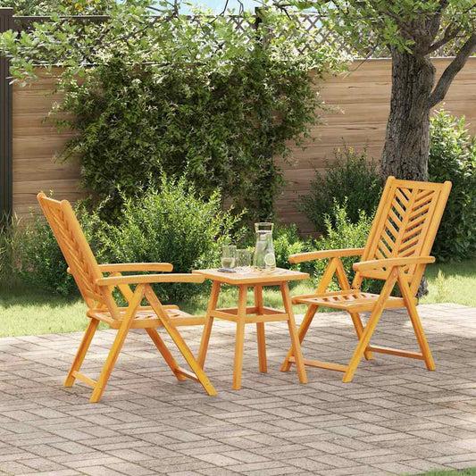 Garden Bistro Set Brown Solid acacia wood