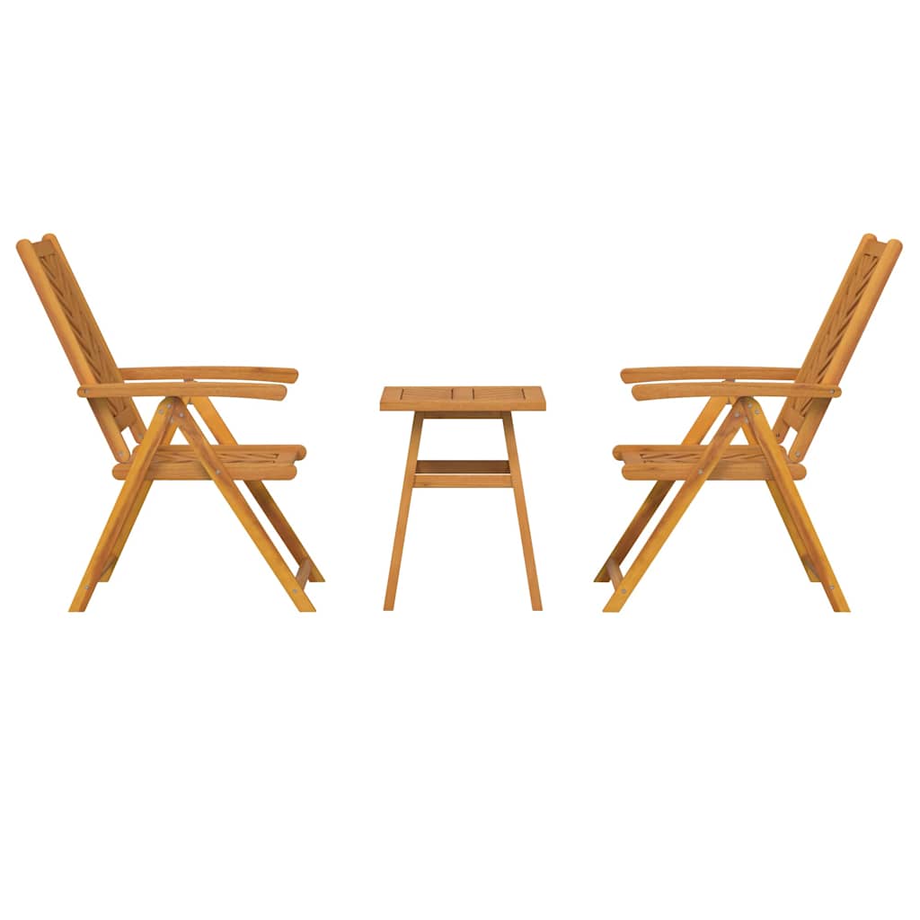 Garden Bistro Set Brown Solid acacia wood
