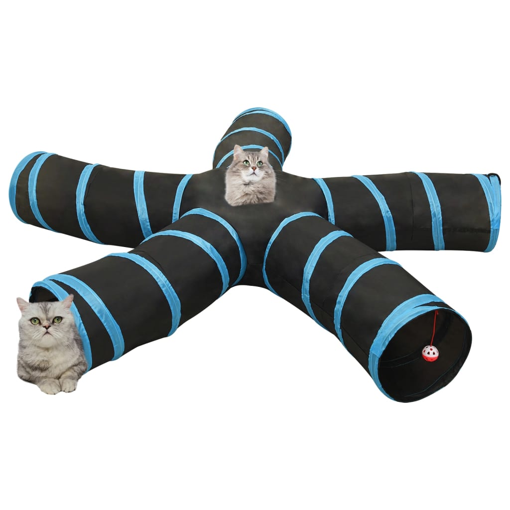 Cat Tunnel 5-way Black and Blue 25 cm Polyester