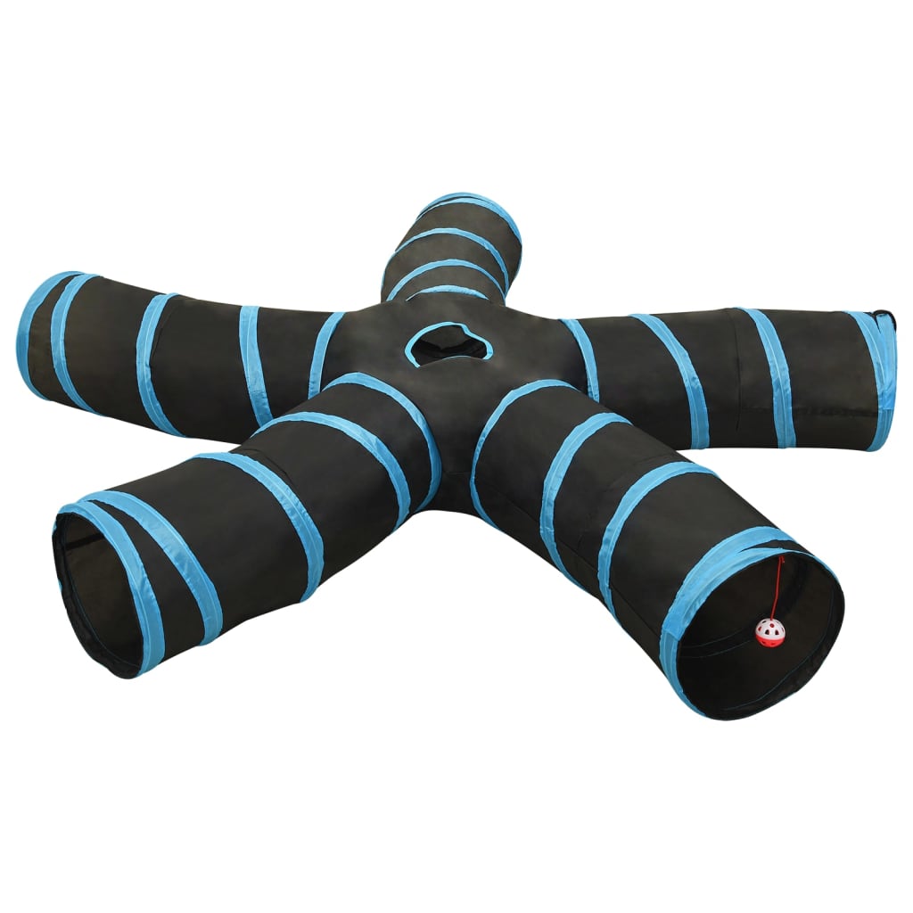 Cat Tunnel 5-way Black and Blue 25 cm Polyester