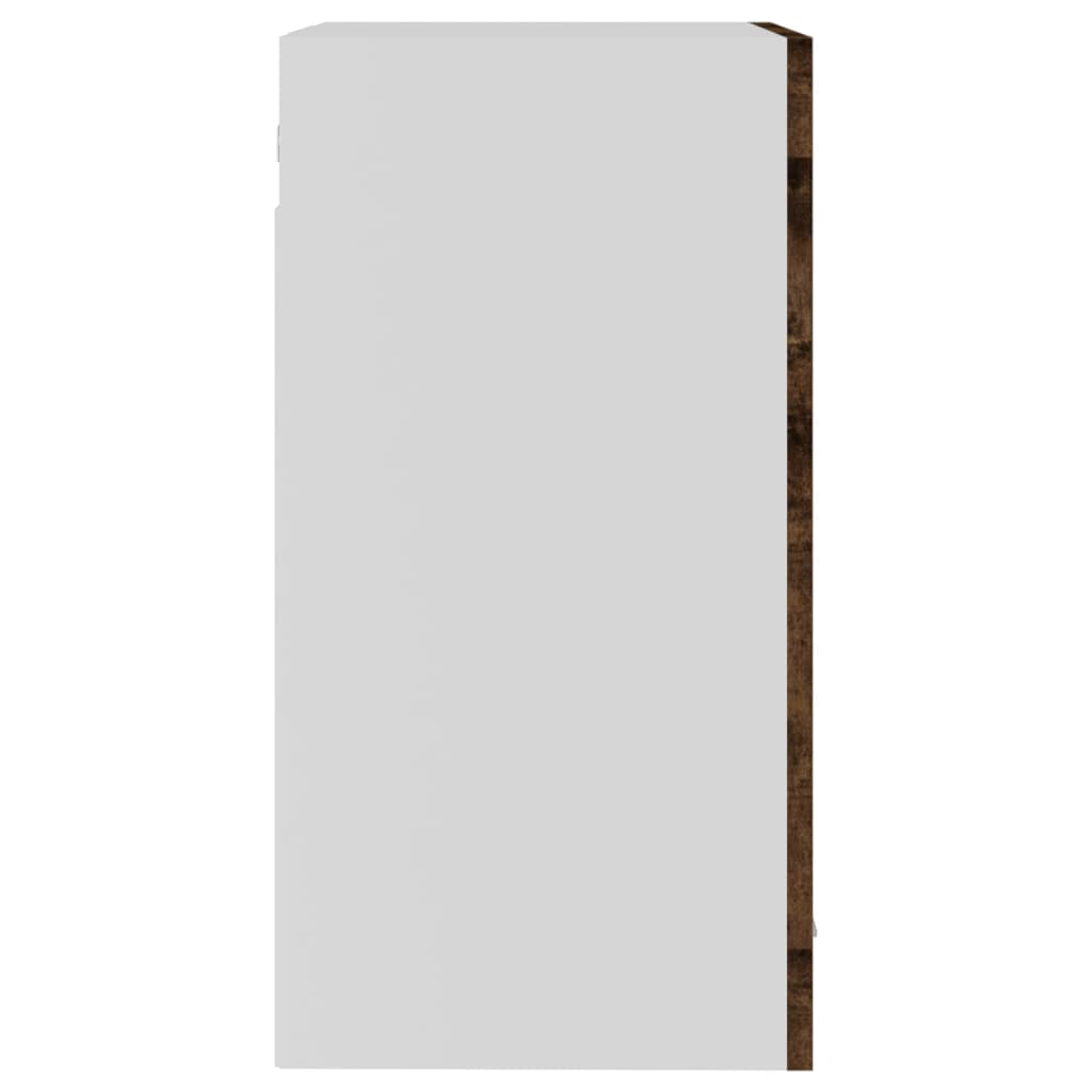 Hanging Glass Cabinet Lyon Smoked Oak 40x31x60 cm Engineered Wood