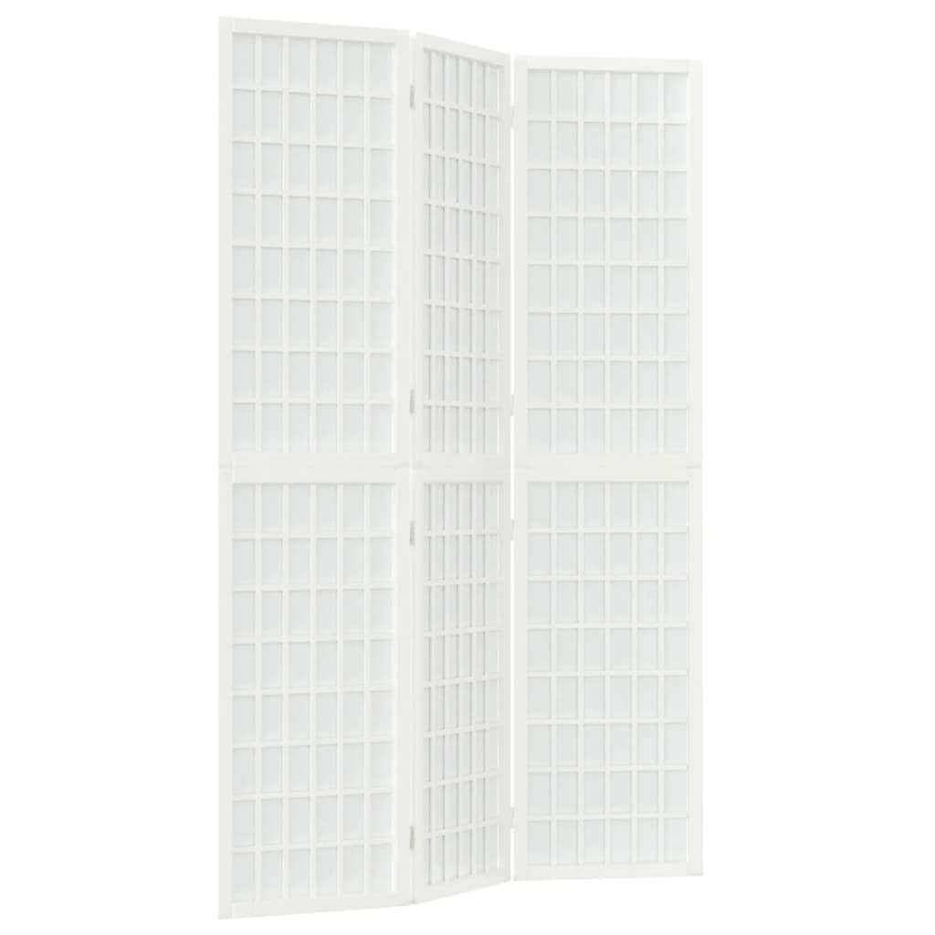Folding 3-Panel Room Divider Japanese Style 120x170 cm White