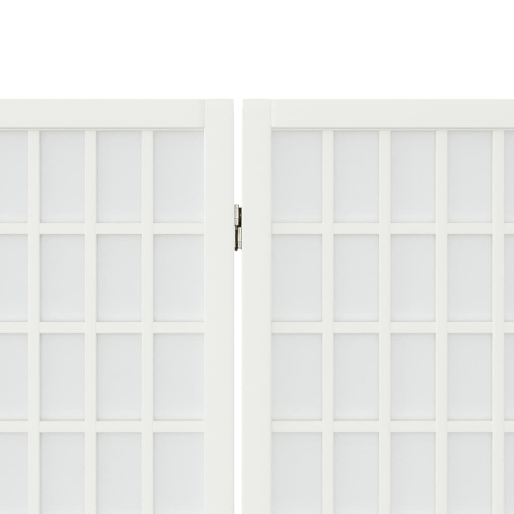 Folding 5-Panel Room Divider Japanese Style 200x170 cm White