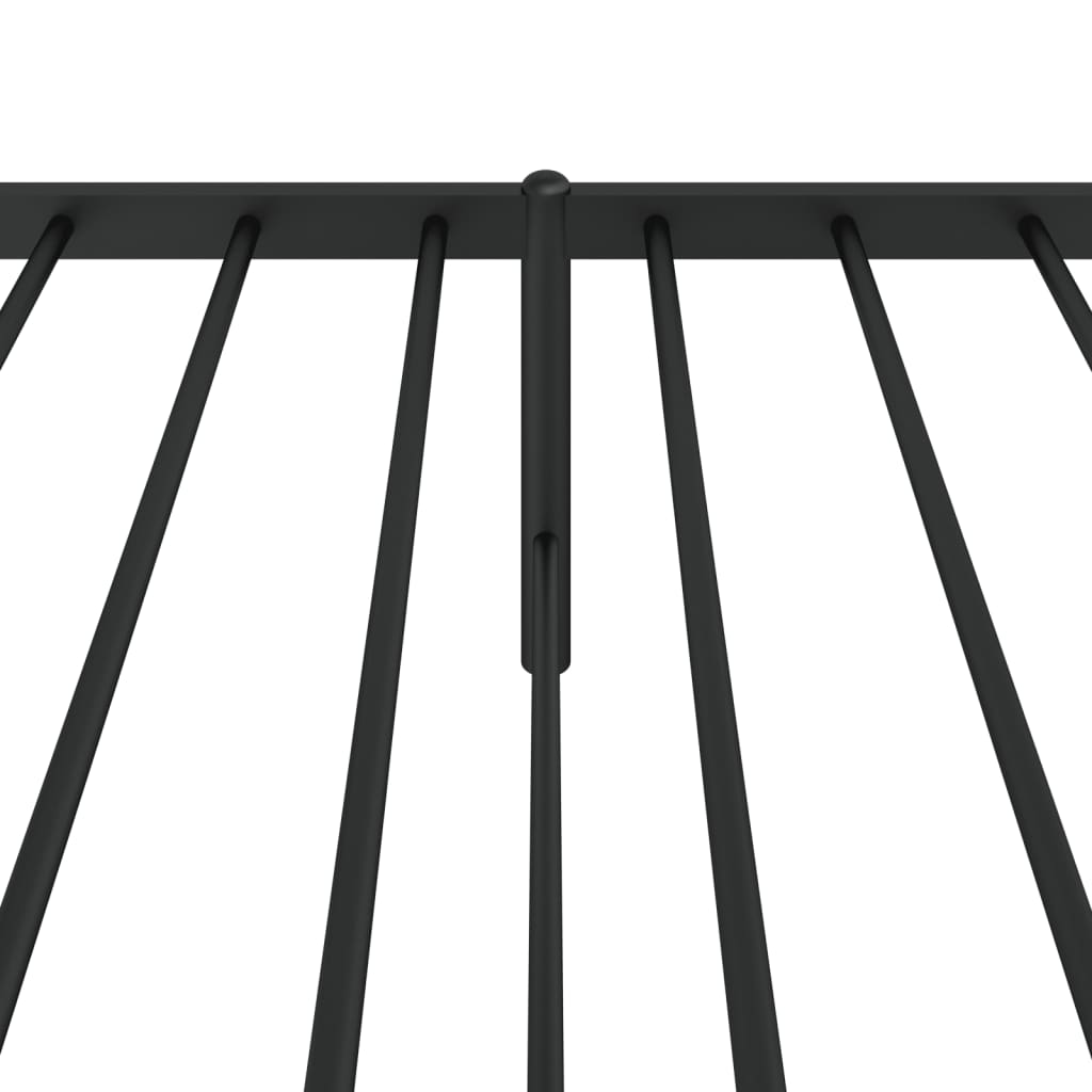 Metal Bed Frame without Mattress with Headboard Black 75x190cm