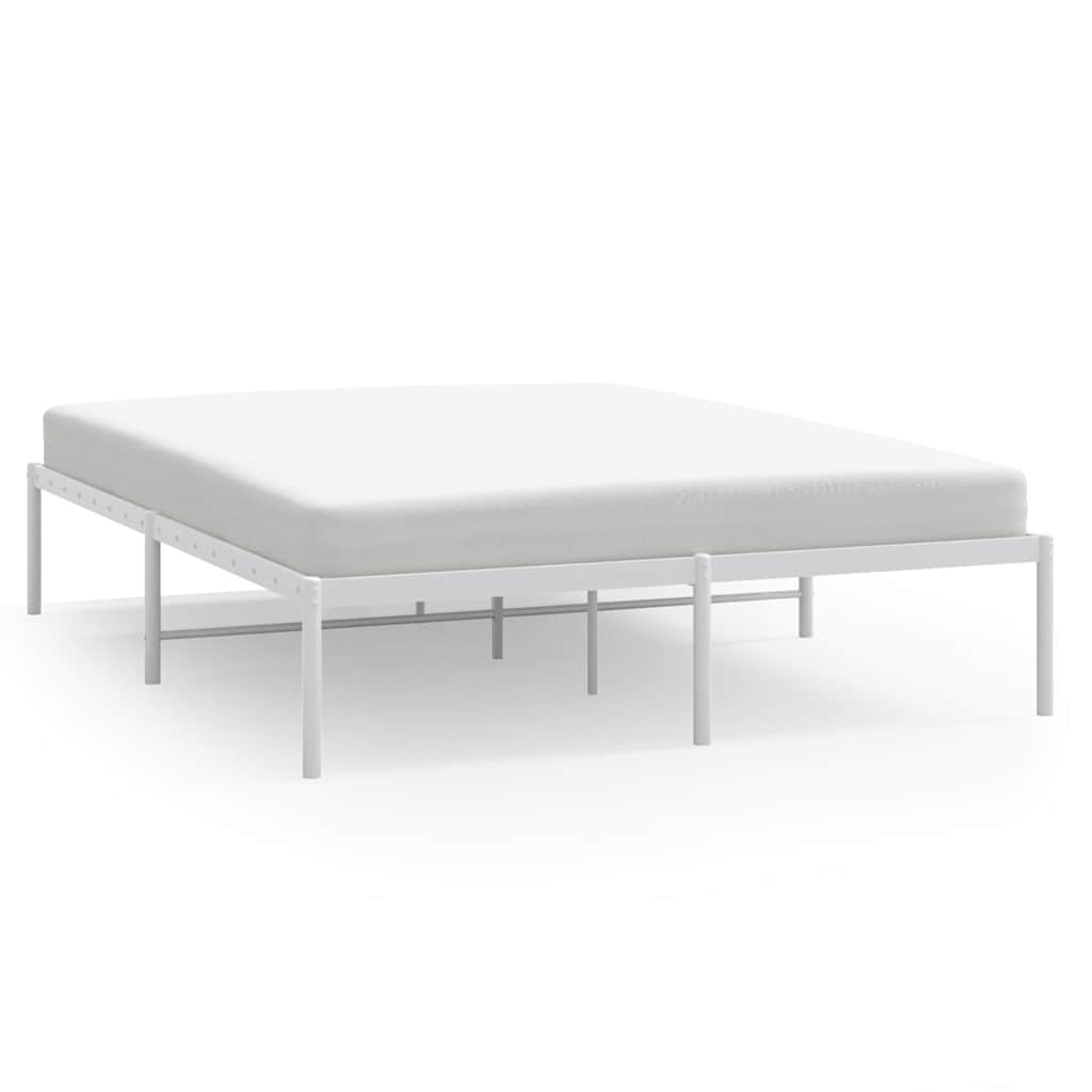 Metal Bed Frame without Mattress White 150x200cm