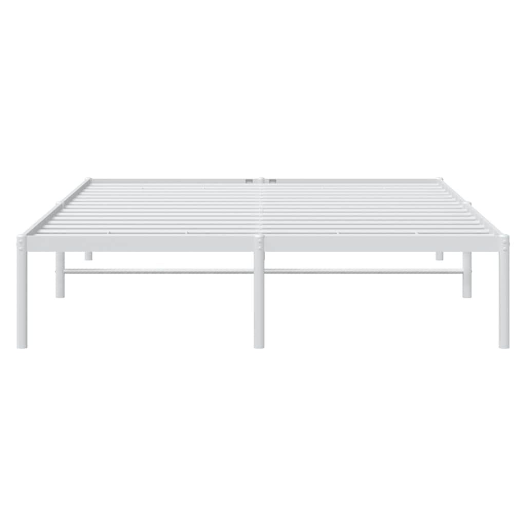 Metal Bed Frame without Mattress White 150x200cm