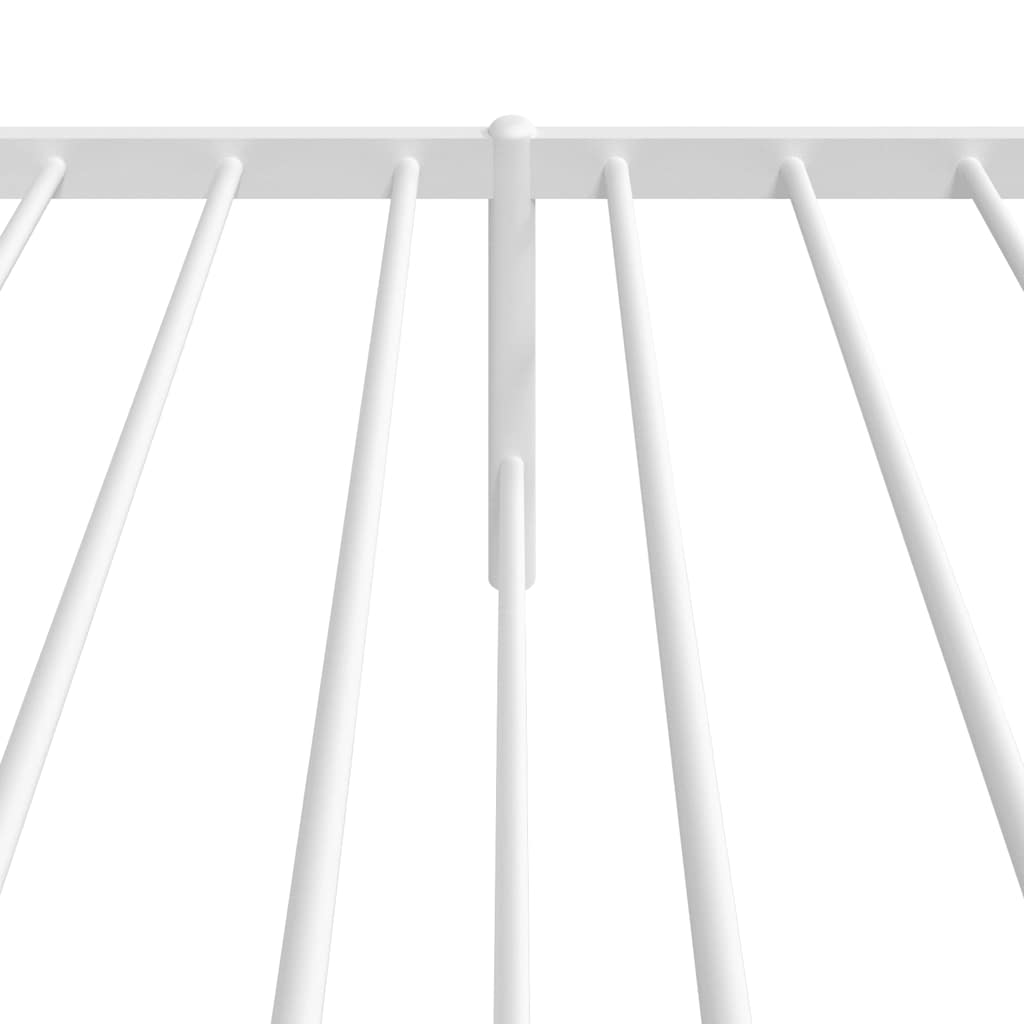 Metal Bed Frame without Mattress with Headboard White 100x190cm