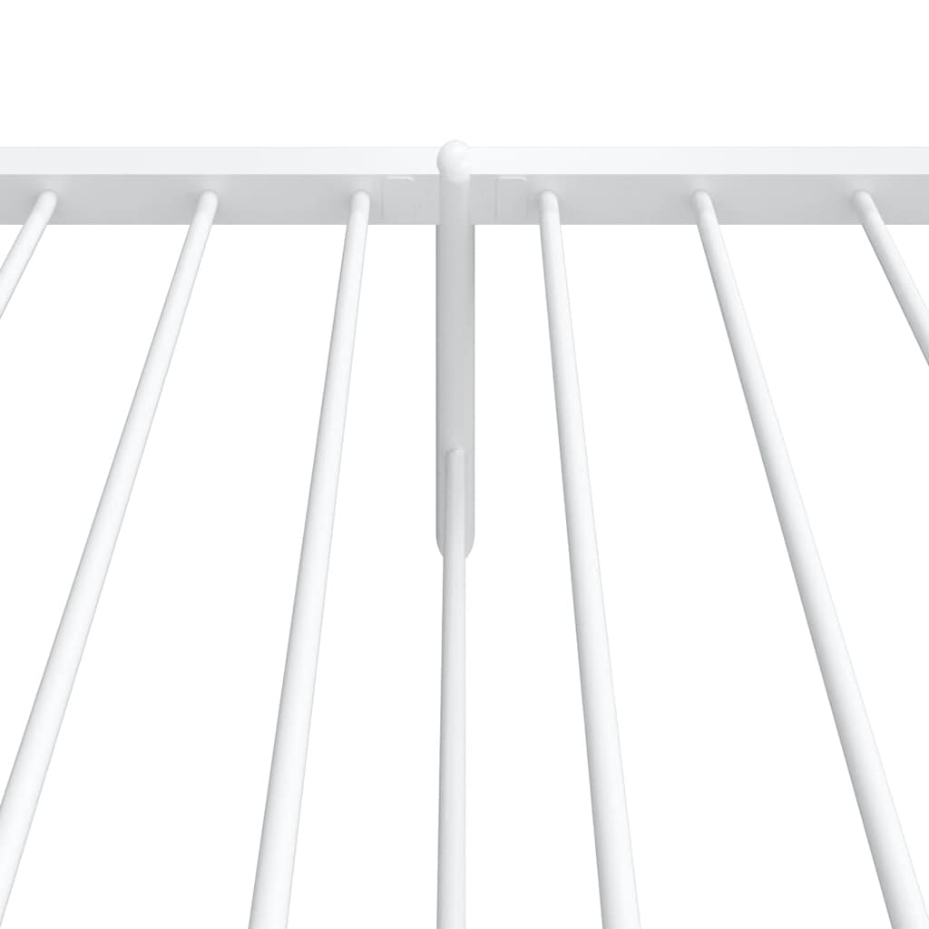 Metal Bed Frame without Mattress with Footboard White 100x200cm