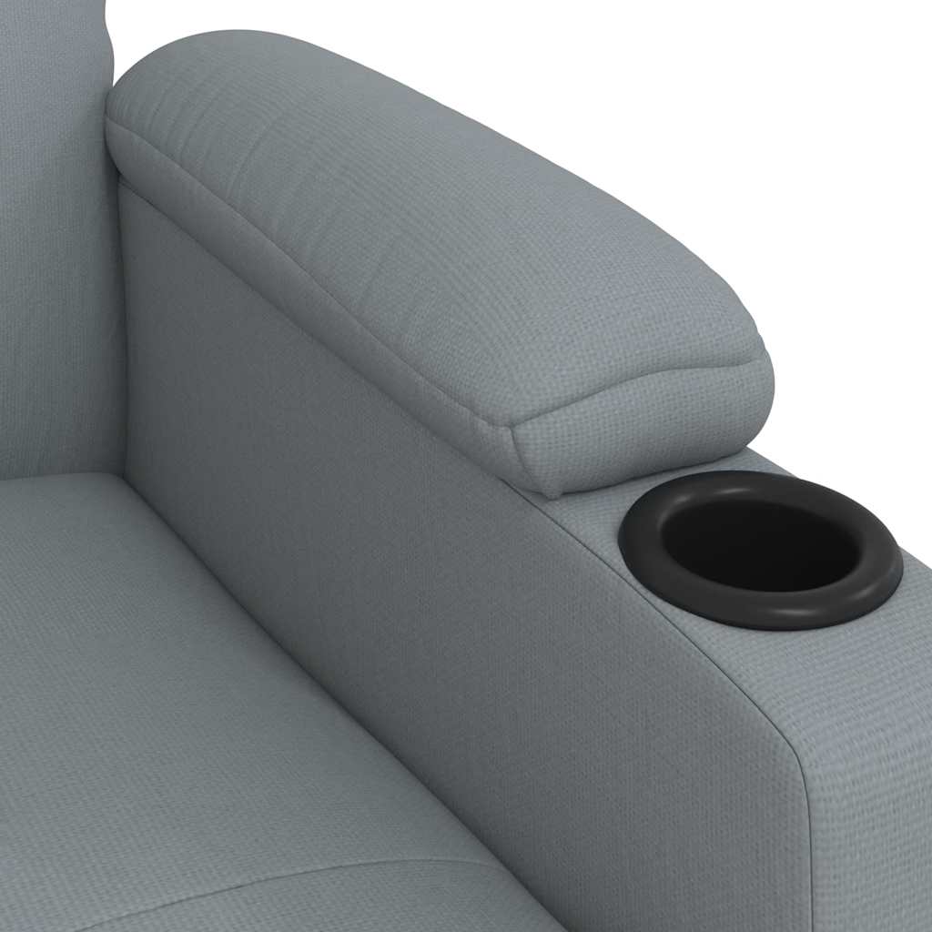 Massage Recliner Chair Light Grey Fabric