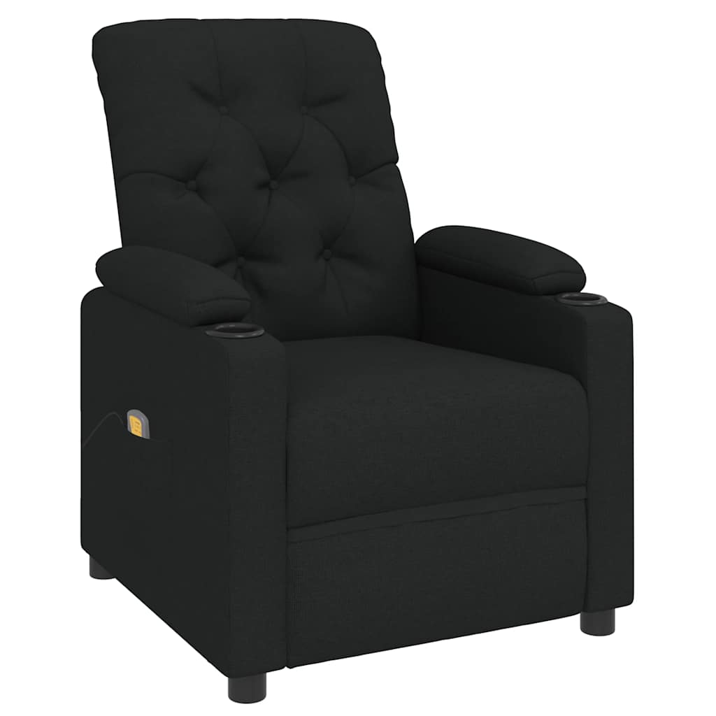 Massage Recliner Chair Black Fabric