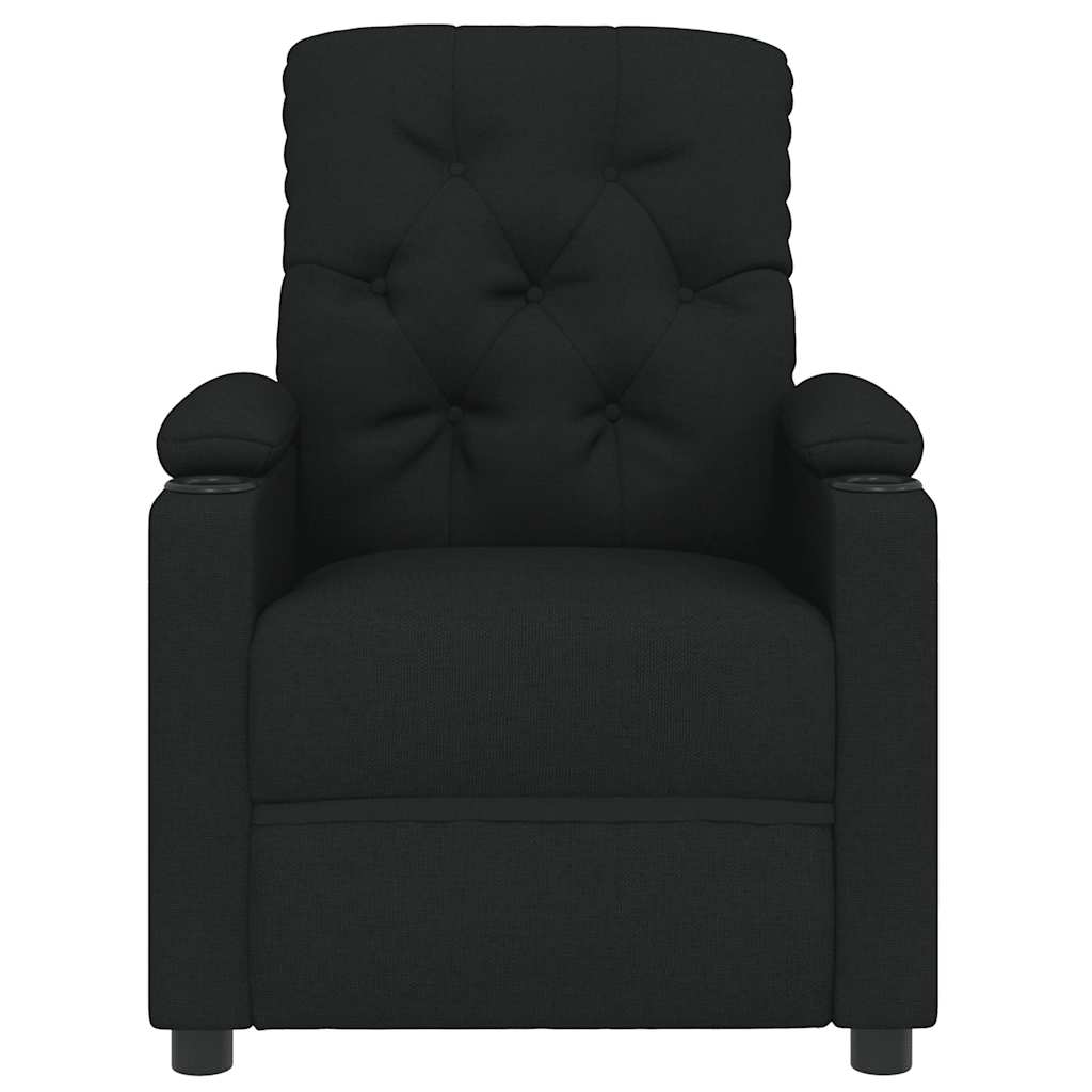 Massage Recliner Chair Black Fabric