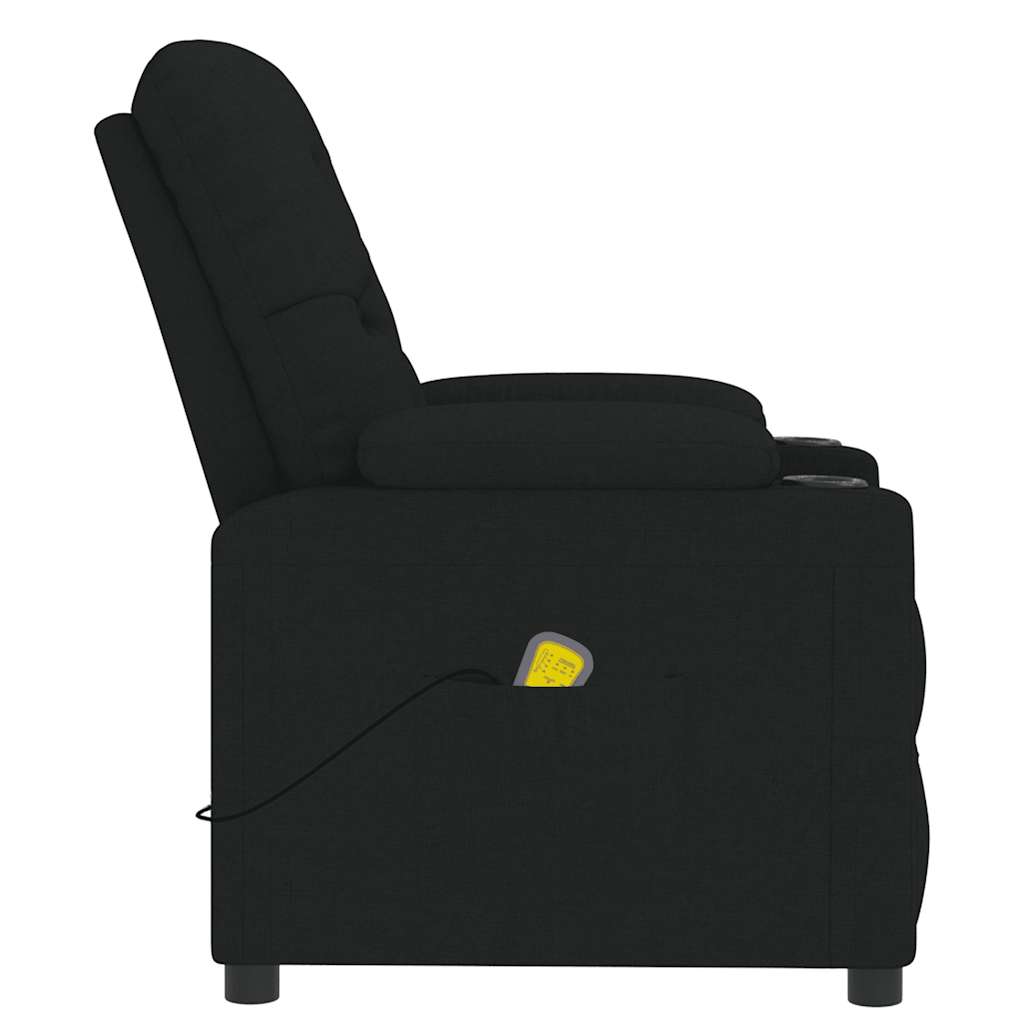 Massage Recliner Chair Black Fabric