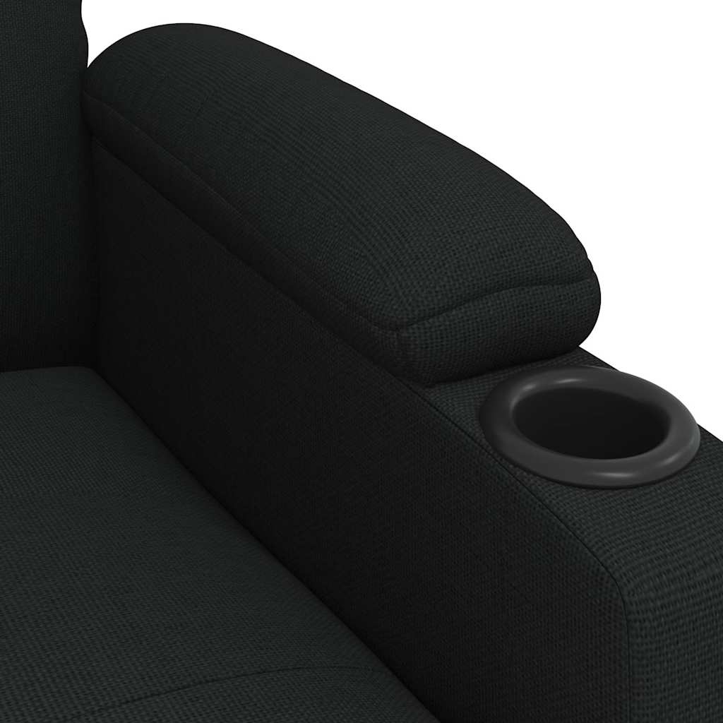 Massage Recliner Chair Black Fabric