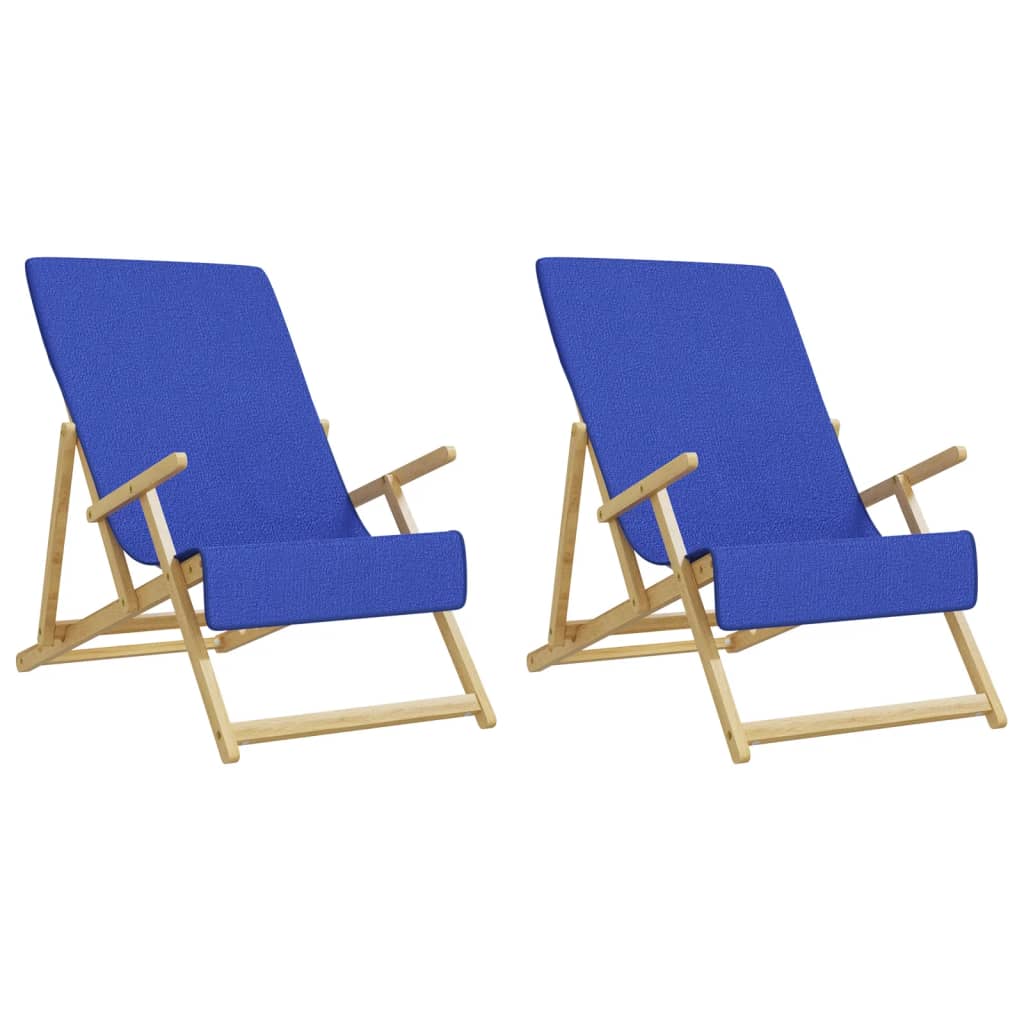 Beach Towels 2 pcs Royal Blue 60x135 cm Fabric 400 GSM