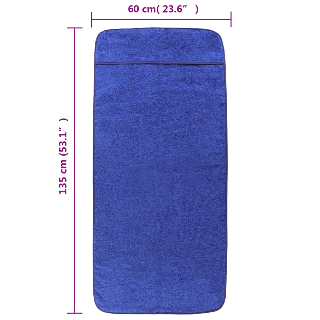 Beach Towels 2 pcs Royal Blue 60x135 cm Fabric 400 GSM