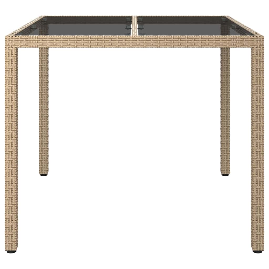 Garden Dining Table Beige 90 x 90 x 75 cm Poly rattan