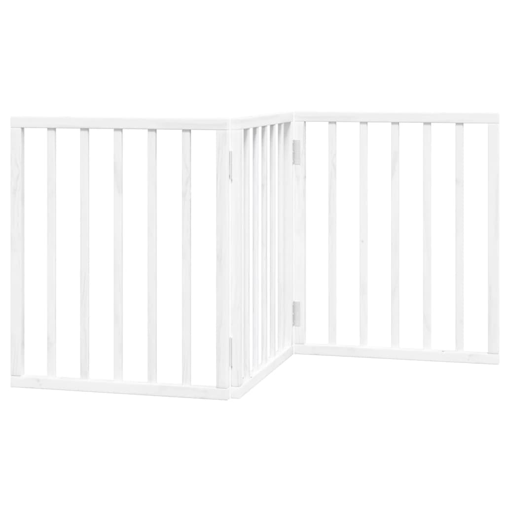 Dog Gate Foldable 3 Panels White 150 cm Poplar Wood