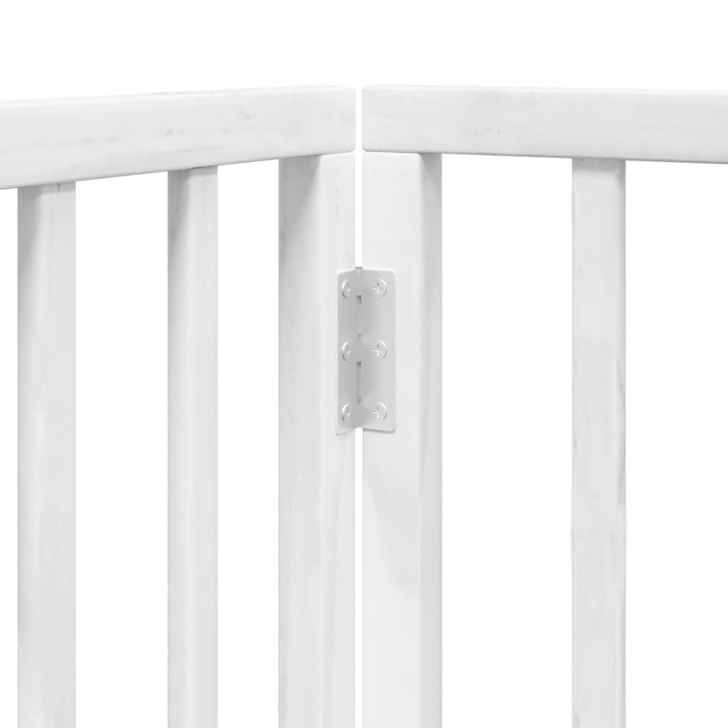 Dog Gate Foldable 3 Panels White 150 cm Poplar Wood