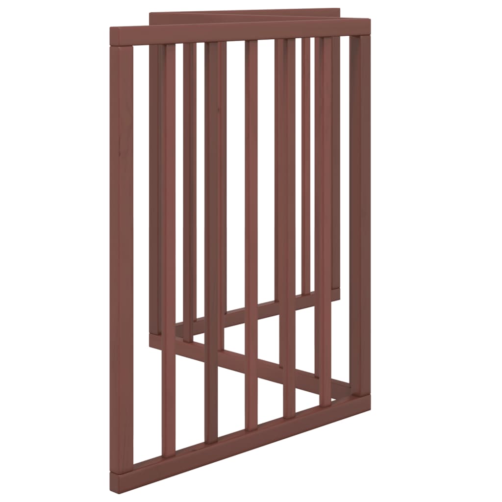 Dog Gate Foldable 3 Panels Brown 150 cm Poplar Wood
