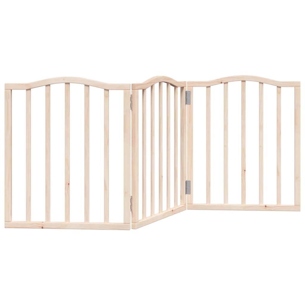 Dog Gate Foldable 3 Panels 150 cm Poplar Wood