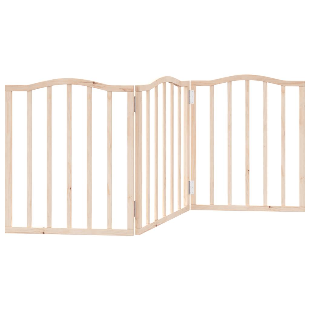 Dog Gate Foldable 3 Panels 150 cm Poplar Wood