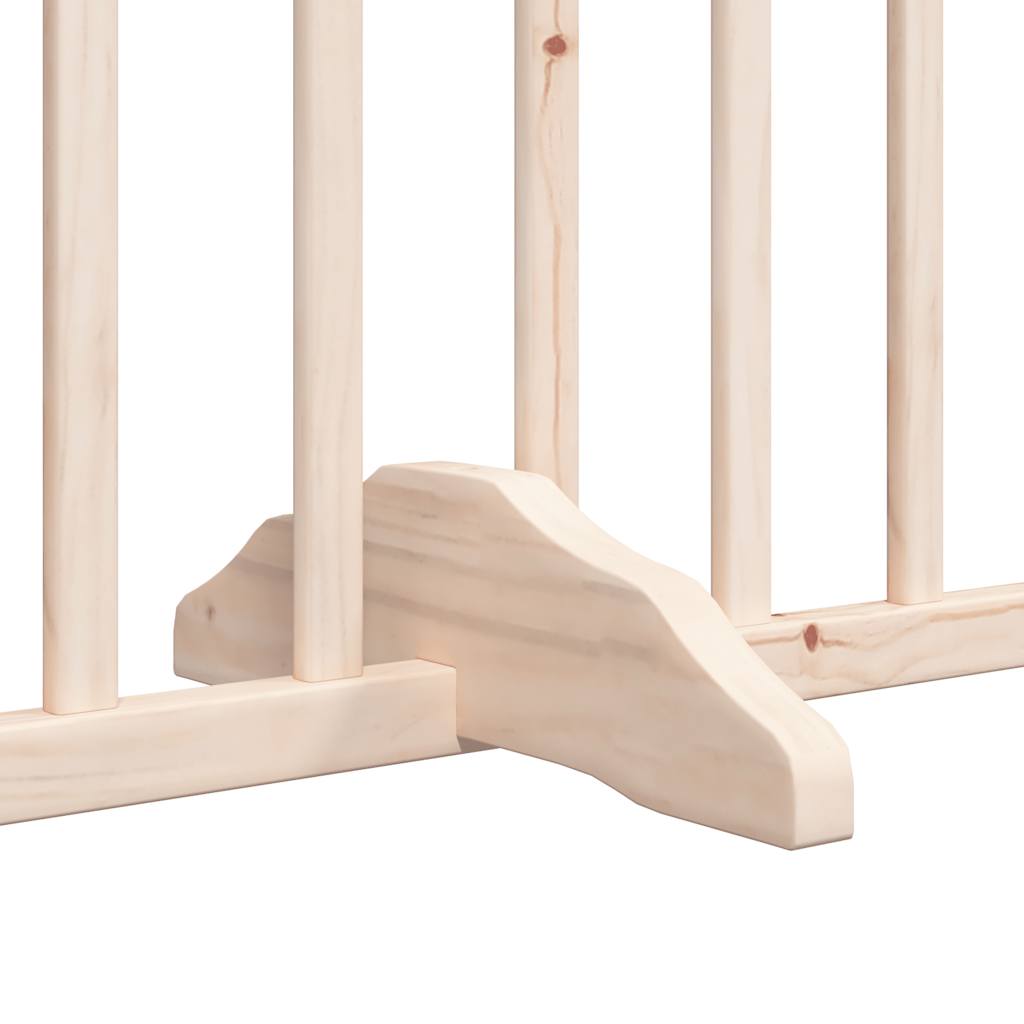 Dog Gate with Door Foldable 4 Panels 320 cm Poplar Wood