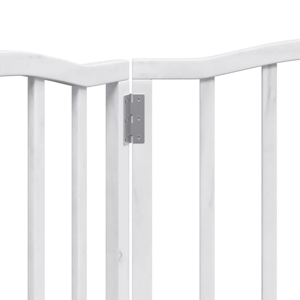 Dog Gate Foldable 3 Panels White 150 cm Poplar Wood