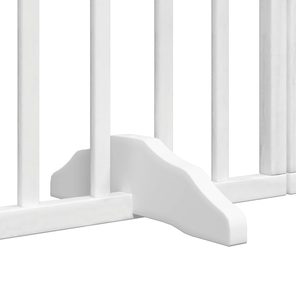 Dog Gate with Door Foldable 6 Panels White 300 cm Poplar Wood