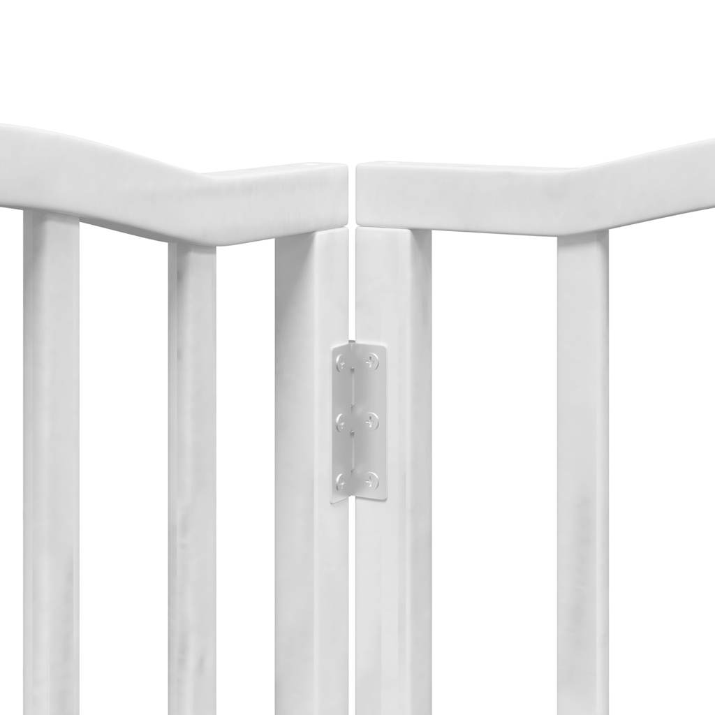 Dog Gate with Door Foldable 6 Panels White 300 cm Poplar Wood