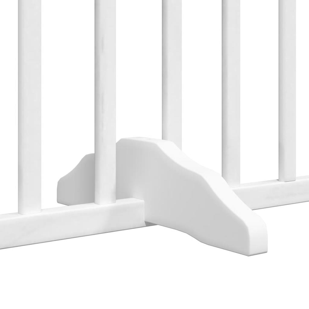 Dog Gate with Door Foldable 4 Panels White 320 cm Poplar Wood