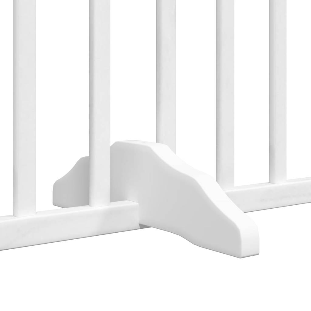 Dog Gate with Door Foldable 4 Panels White 320 cm Poplar Wood