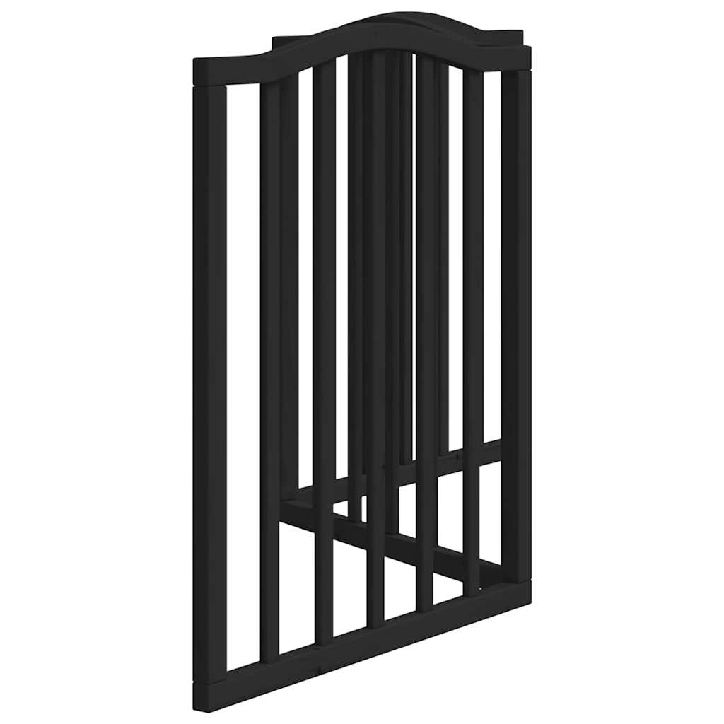 Dog Gate Foldable 3 Panels Black 150 cm Poplar Wood