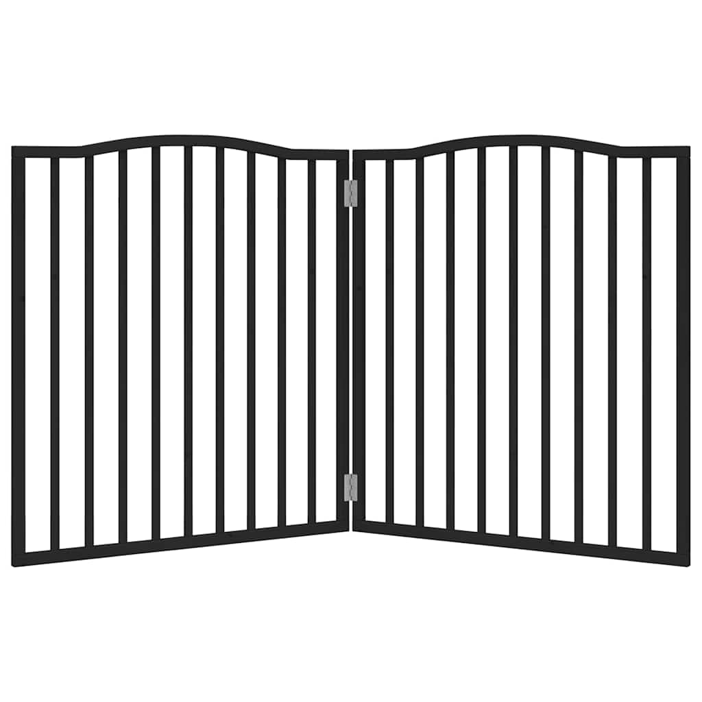 Dog Gate Foldable 2 Panels Black 160 cm Poplar Wood