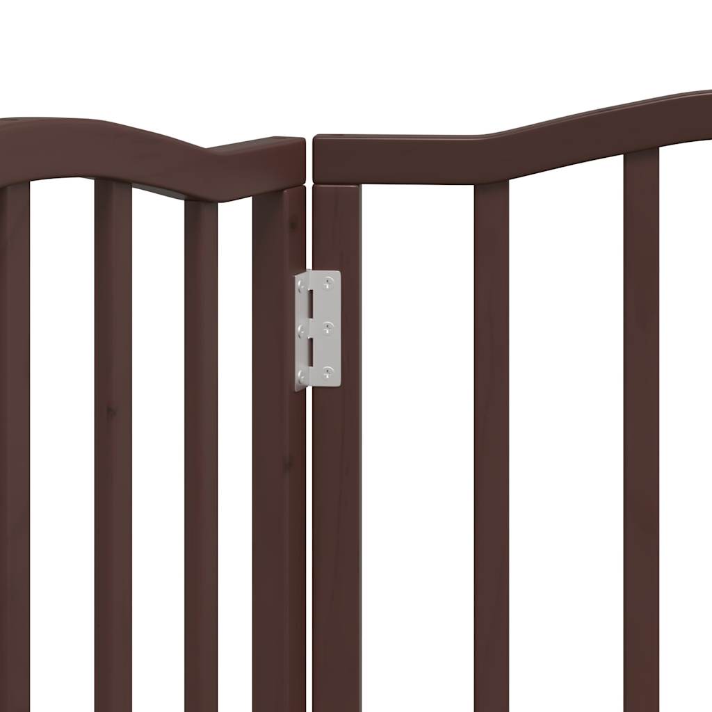 Dog Gate Foldable 3 Panels Brown Oak 150 cm Poplar Wood