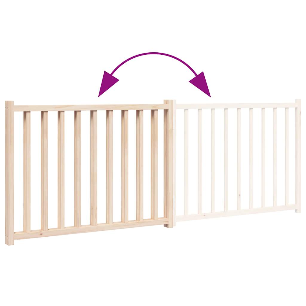 Dog Gate Foldable 2 Panels 160 cm Solid Wood Fir